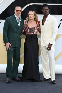 LONDON, ENGLAND - JUNE 23: Brad Pitt, Kerry Condon and Damson Idris attend the European Premiere of F1 ¬Æ The Movie at Cineworld, Leicester Square on June 23, 2025 in London, England.  (Photo by Jeff Spicer/Getty Images for Warner Bros. Pictures)