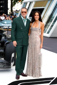 LONDON, ENGLAND - JUNE 23: Brad Pitt and Ines de Ramon attend the European Premiere of F1 ¬Æ The Movie at Cineworld, Leicester Square on June 23, 2025 in London, England.  (Photo by Tim P. Whitby/Getty Images)
