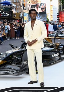 LONDON, ENGLAND - JUNE 23: Damson Idris attends the European Premiere of F1 ¬Æ The Movie at Cineworld, Leicester Square on June 23, 2025 in London, England.  (Photo by Gareth Cattermole/Getty Images)