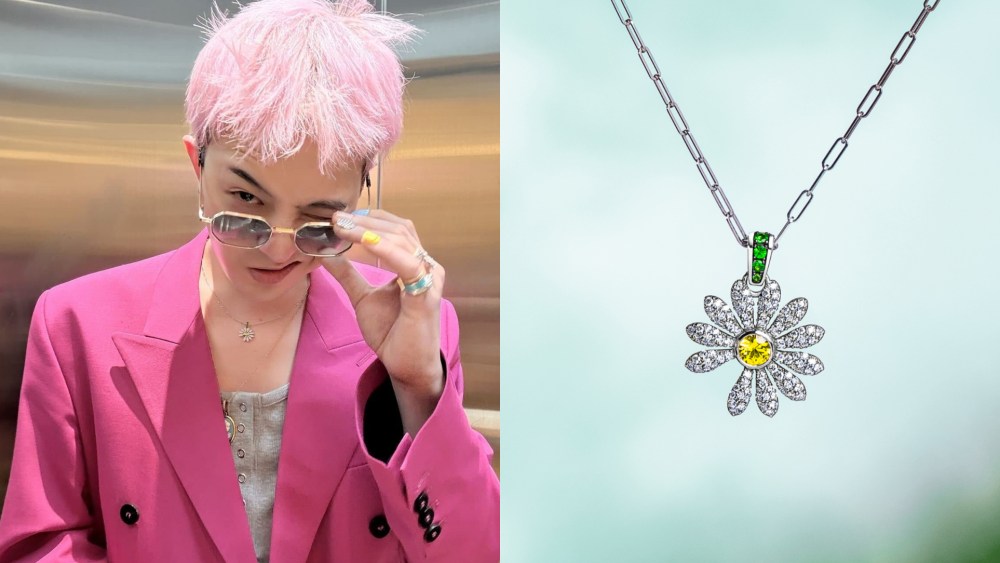 G-Dragon wears his Jacob & Co. x Peaceminusone Pendant.