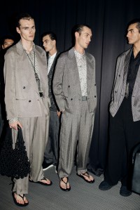 Backstage at Giorgio Armani Men's Spring 2026 Ready-to-Wear Collection at Milan Mne's Fashion Week