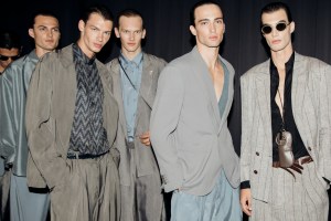 Backstage at Giorgio Armani Men's Spring 2026 Ready-to-Wear Collection at Milan Mne's Fashion Week