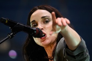 GLASTONBURY, ENGLAND - JUNE 29: St. Vincent performs on the Woodsies Stage during day five of Glastonbury festival 2025 at Worthy Farm, Pilton on June 29, 2025 in Glastonbury, England. Established by Michael Eavis in 1970, Glastonbury has grown into the UK's largest music festival, drawing over 200,000 fans to enjoy performances across more than 100 stages. In 2026, the festival will take a fallow year, a planned pause to allow the Worthy Farm site time to rest and recover. (Photo by Leon Neal/Getty Images)