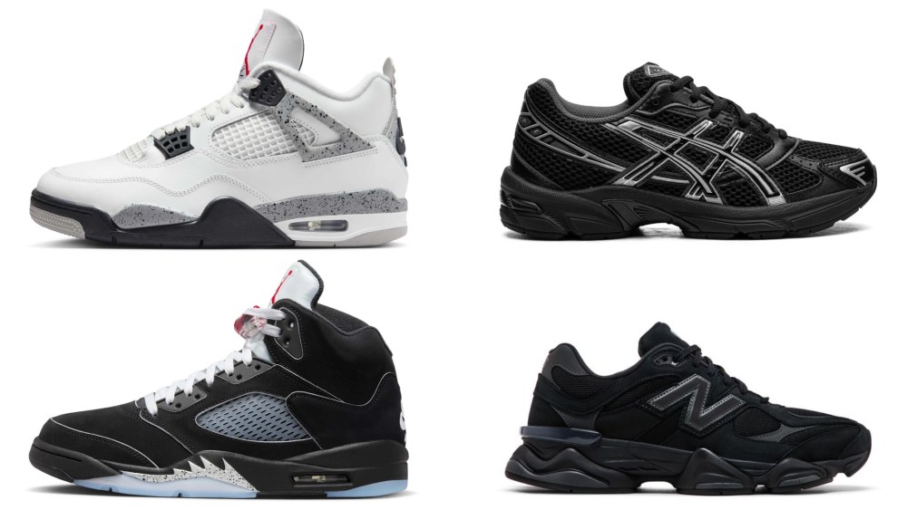 Air Jordan, Asics, New Balance sneakers