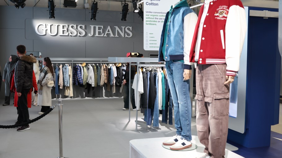Guess Jeans stand during Pitti Immagine Uomo in January.
