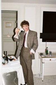 Hunter Doohan gets ready for YSL Spring 2026 in Paris.