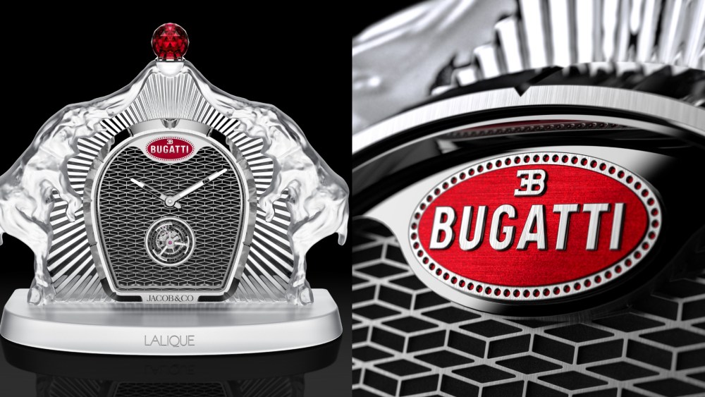 Jacob & Co., Bugatti and Lalique Bugatti Calandre Table Clock