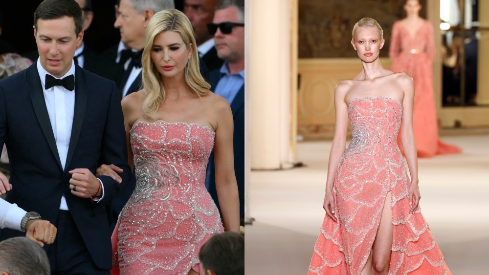 Ivanka Trump wearing Tony Ward at the wedding of Jeff Bezos and Lauren Sánches on June 27 in Venice, Italy.