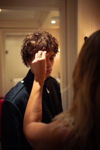 Mason Thames gets ready for Louis Vuitton Spring 2026 in Paris.