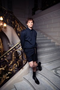 Mason Thames gets ready for Louis Vuitton Spring 2026 in Paris.