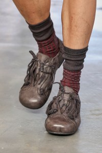 MILAN, ITALY - JUNE 21: A model, shoe detail, walks the runway at the Pronounce fashion show during the Milan Menswear Spring/Summer 2026 Fashion Week on June 21, 2025 in Milan, Italy. (Photo by Pietro D'Aprano/Getty Images)