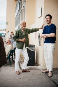 Street style at Pitti Uomo 108 in Florence, Italy, 2025.