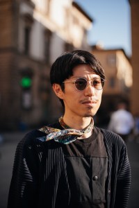 Street style at Pitti Uomo 108 in Florence, Italy, 2025.