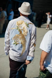 Street style at Pitti Uomo 108 in Florence, Italy, 2025.