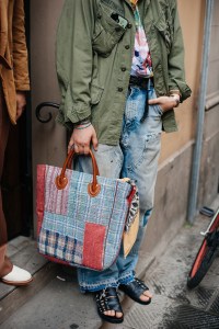 Street style at Pitti Uomo 108 in Florence, Italy, 2025.