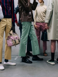 Backstage at Prada Men's Spring 2026 Ready-to-Wear Collection at Milan Men's Fashion Week