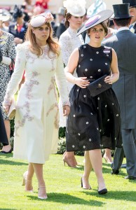ASCOT, ENGLAND - JUNE 20:  Princess Beatrice and Princess Eugenie attend Royal Ascot 2017 at Ascot Racecourse on June 20, 2017 in Ascot, England.  (Photo by Mark Cuthbert/UK Press via Getty Images)