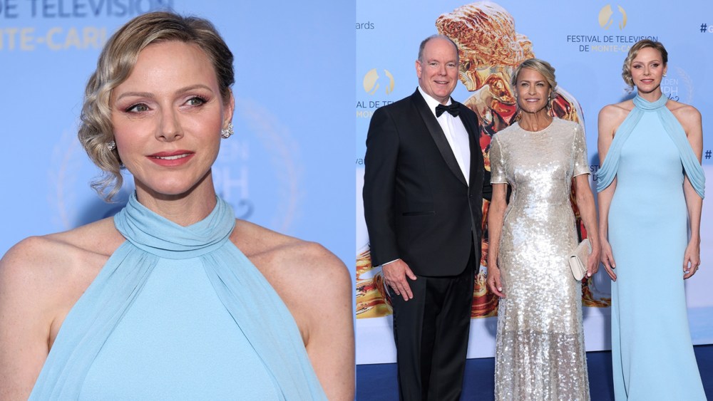 MONTE-CARLO, MONACO - JUNE 17: (EDITOR'S NOTE : NO TABLOIDS WEB & PRINT, NO DAILY MAIL, NO DAILY MAIL GROUP, NO BILD, NO CHI, NO VOICI, NO CLOSER) Prince Albert II of Monaco, Robin Wright and Princess Charlene of Monaco attend the Closing Ceremony during the 64th Monte-Carlo Television Festival on June 17, 2025 in Monte-Carlo, Monaco. (Photo by Pascal Le Segretain/Getty Images)