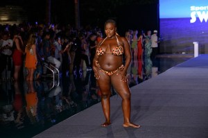 MIAMI BEACH, FLORIDA - MAY 31: Achieng Agutu walks the runway at the Sports Illustrated Swimsuit Runway Show at W South Beach on May 31, 2025 in Miami Beach, Florida. (Photo by Ivan Apfel/Getty Images)