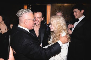 Rick Miramontez, Andrew Scott and Mia Farrow