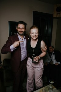Arian Moayed and Sarah Snook