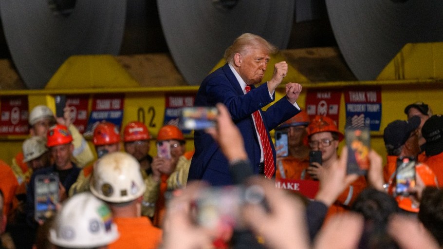 President Donald Trump at a rally at the U.S. Steel-Irvin Works on May 30.