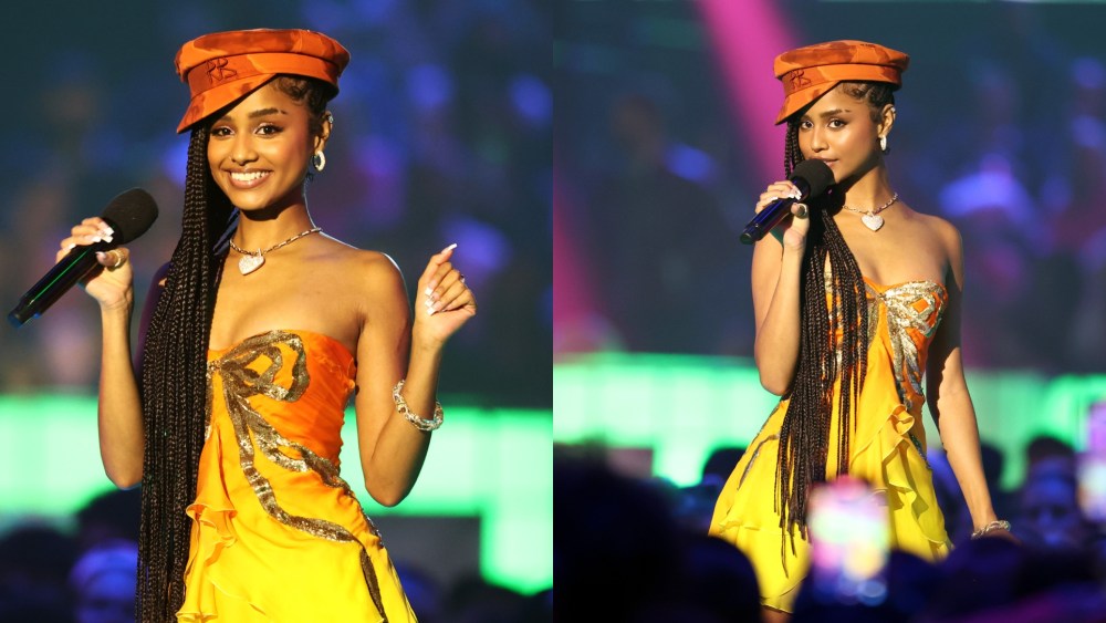 Tyla at the Nickelodeon 2025 Kids' Choice Awards held at Barker Hangar on June 21, 2025 in Santa Monica, California.