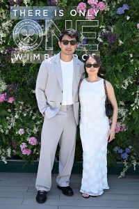 LONDON, ENGLAND - JUNE 30: Simu Liu and Allison Hsu in the AELTC's Parkside Suite in No.1 Court at The Championships 2025. Held at All England Lawn Tennis and Croquet Club, Wimbledon. Day 1, on June 30, 2025 in London, England. (Photo by Stuart C. Wilson/Getty Images for AELTC)
