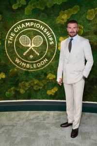 LONDON, ENGLAND - JUNE 30: David Beckham in the AELTC's Parkside Suite in No.1 Court at The Championships 2025. Held at All England Lawn Tennis and Croquet Club, Wimbledon. Day 1, on June 30, 2025 in London, England. (Photo by Jordan Peck/Getty Images for AELTC)