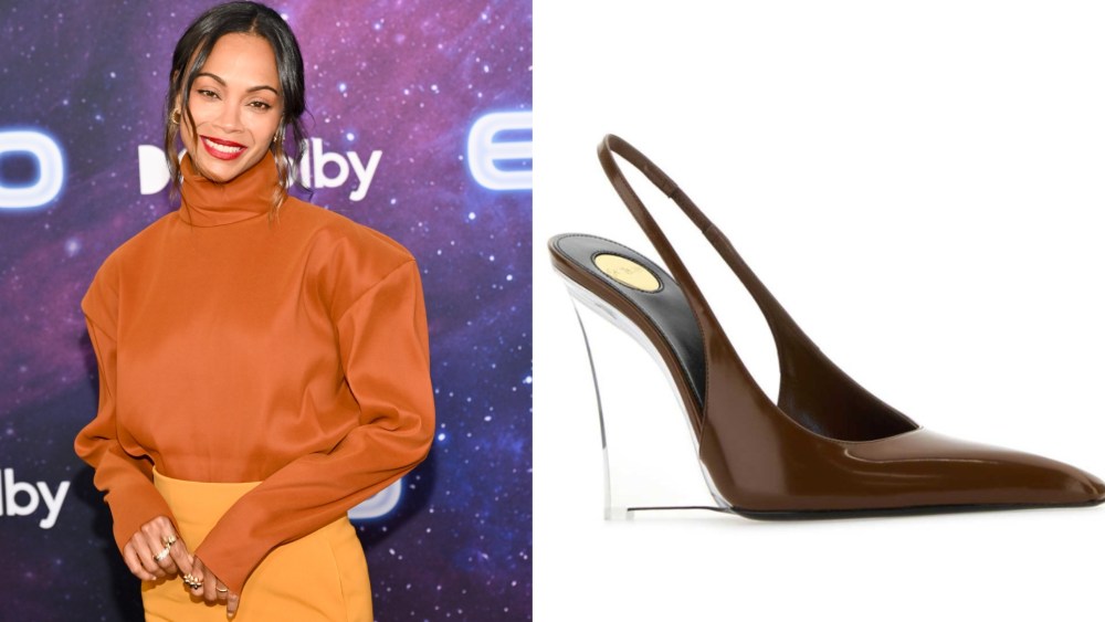 Zoe Saldana, Saint Laurent Miller slingback.