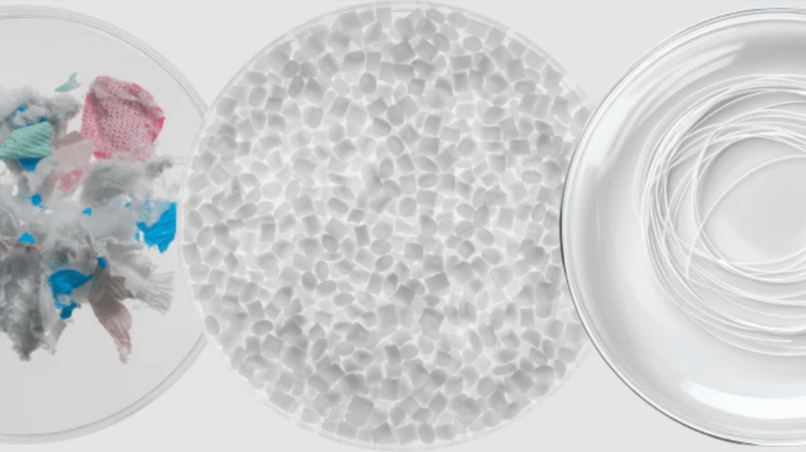 petri dishes of recycled textile