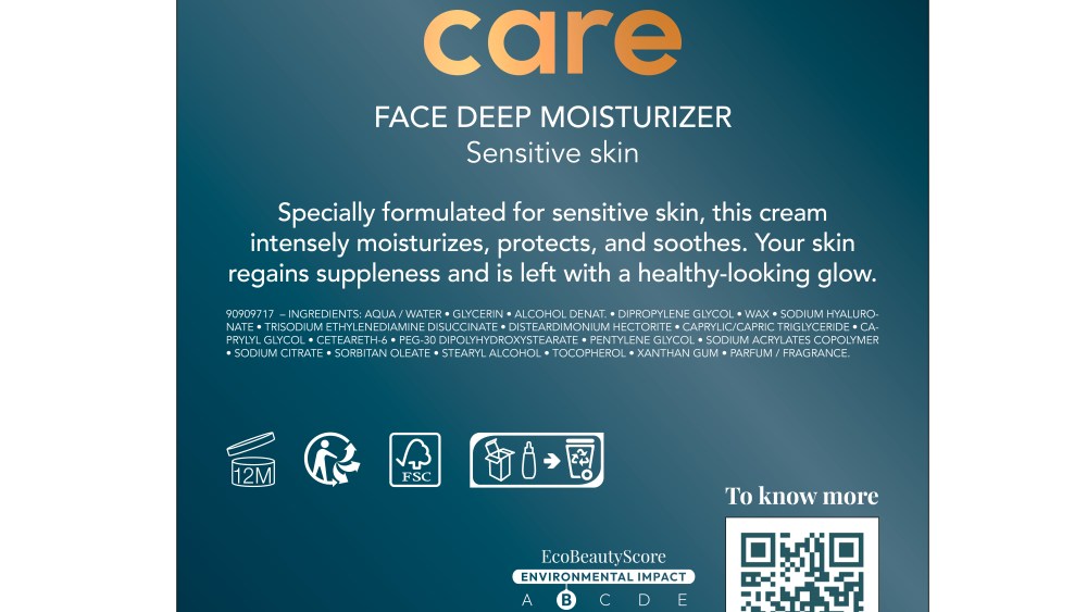 An EcoBeautyScore label