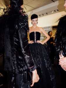 Backstage at the Giorgio Armani Privé Fall 2025 Couture at Couture Fashion Week