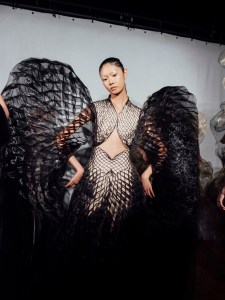 Backstage at the Iris Van Herpen  Fall 2025 Couture at Couture Fashion Week