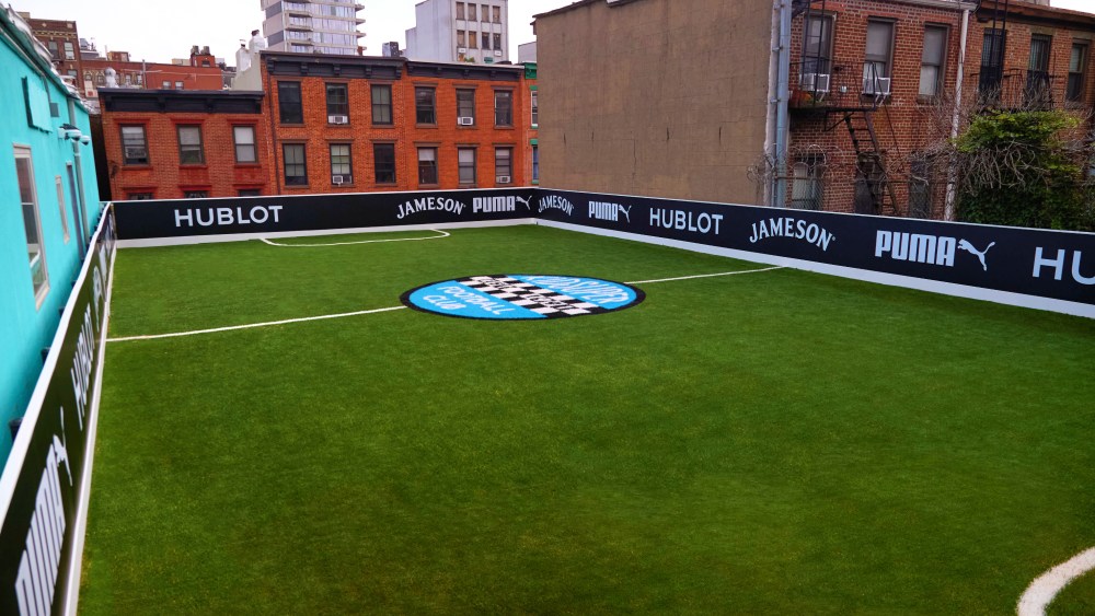 The KidSuper soccer pitch in Brooklyn.