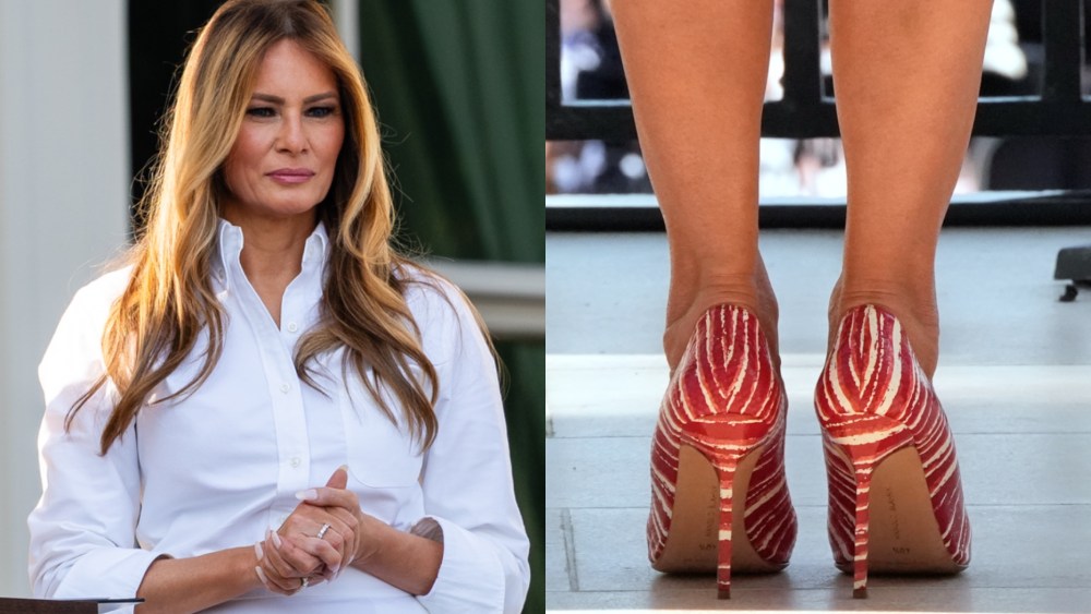 Melania Trump seen wearing Manolo Blahnik snake pumps at the White House's Independence Day celebration