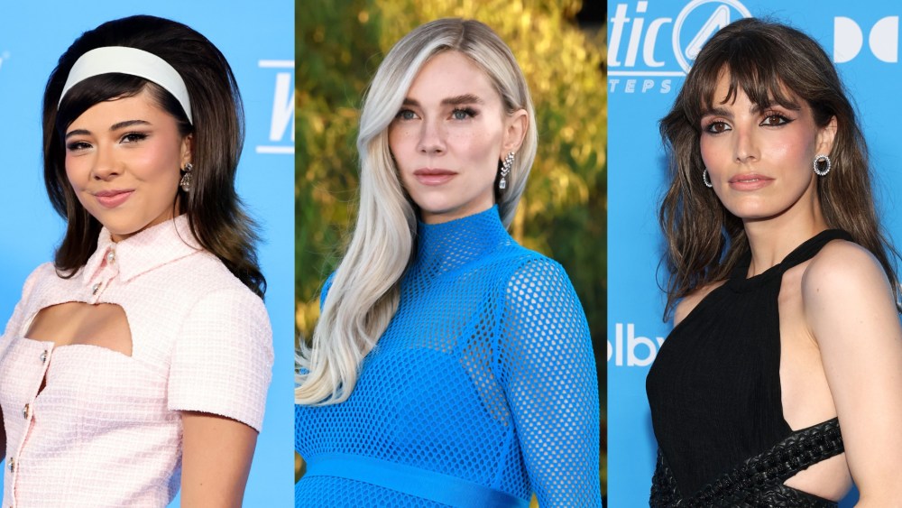 Xochitl Gomez, Vanessa Kirby and Lux Pascal at "The Fantastic Four: First Steps" premiere.