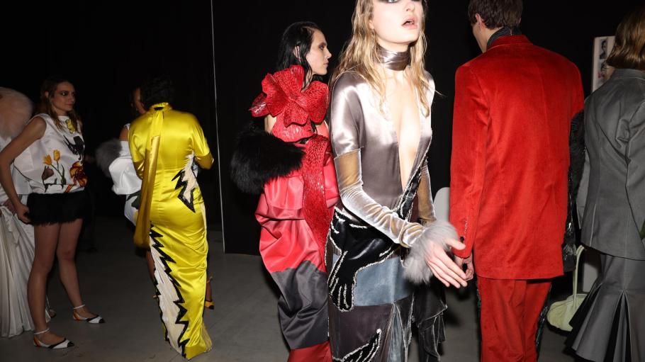 Backstage at the Marni Fall RTW 2025 fashion show as part of Milan Fashion Week on February 26, 2025 in Milan, Italy.