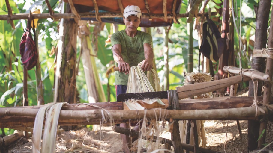 Bananatex is 100
percent banana-fiber
fabric, made entirely
from abacá hemp.
