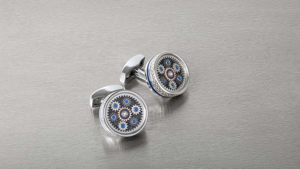 Tateossian's Septa Gear cuff links.