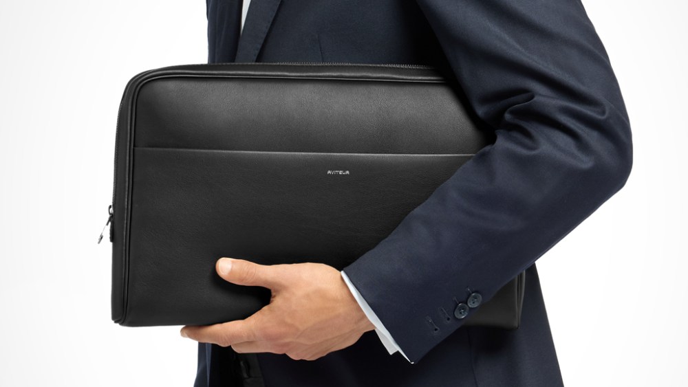 The Aviteur Travel Capsule Collection's laptop case launching at Harrods.