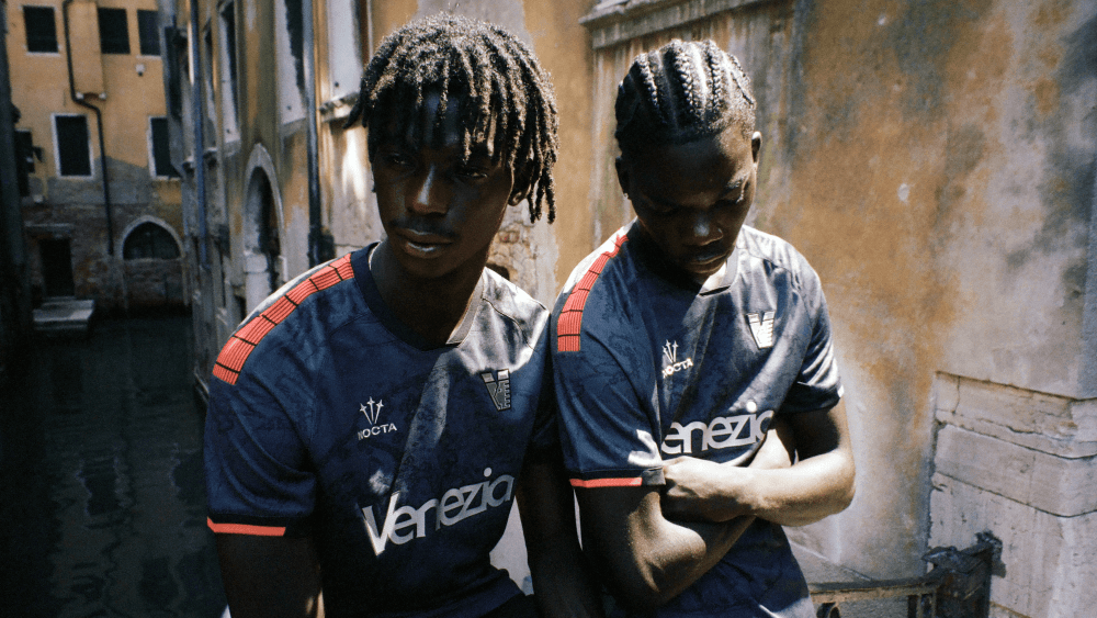 The Venezia FC and Nocta 2025-2026 home jersey campaign starring Khadim and Bouba Mbaye