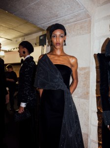 Backstage at Giorgio Armani Privé Fall 2025 Couture at Paris Couture Fashion Week