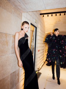 Backstage at Giorgio Armani Privé Fall 2025 Couture at Paris Couture Fashion Week