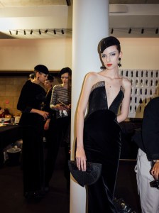 Backstage at Giorgio Armani Privé Fall 2025 Couture at Paris Couture Fashion Week