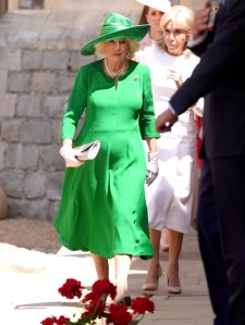 WINDSOR, ENGLAND - JULY 8:  Queen Camilla and Brigitte Macron arrive ahead of the Ceremonial Welcome for the state visit to the UK of the President of France Emmanuel Macron and his wife Brigitte Macron at Windsor Castle on July 8, 2025 in Windsor, England. President Emmanuel Macron and Mrs Brigitte Macron visit the UK in the first visit State Visit made by France in 17 years. They are staying at Windsor Castle, hosted by King Charles III and Queen Camilla, and a banquet will be held there in their honour. The Macrons will visit Imperial College, and the President will address Parliament during his stay.  (Photo by Jonathan Brady - WPA Pool/Getty Images)