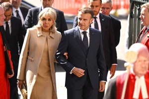 LONDON, ENGLAND - JULY 8: President of France Emmanuel Macron and his wife Brigitte Macron arrive at Westminster Abbey on July 8, 2025 in London, England. President Emmanuel Macron and Mrs Brigitte Macron visit the UK in the first visit State Visit made by France in 17 years. They are staying at Windsor Castle, hosted by King Charles III and Queen Camilla, and a banquet will be held there in their honour. The Macrons will visit Imperial College, and the President will address Parliament during his stay. (Photo by Leon Neal/Getty Images)