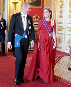 WINDSOR, ENGLAND - JULY 08: Prince William, Prince of Wales and Catherine, Princess of Wales attend the State Banquet at Windsor Castle on July 08, 2025 in Windsor, England. President Emmanuel Macron and Mrs Brigitte Macron visit the UK in the first visit State Visit made by France in 17 years. They are staying at Windsor Castle, hosted by King Charles III and Queen Camilla, and a banquet will be held there in their honour. The Macrons will visit Imperial College, and the President will address Parliament during his stay. (Photo by Chris Jackson/Getty Images)