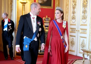 WINDSOR, ENGLAND - JULY 08: Prince William, Prince of Wales and Catherine, Princess of Wales attend the State Banquet at Windsor Castle on July 08, 2025 in Windsor, England. President Emmanuel Macron and Mrs Brigitte Macron visit the UK in the first visit State Visit made by France in 17 years. They are staying at Windsor Castle, hosted by King Charles III and Queen Camilla, and a banquet will be held there in their honour. The Macrons will visit Imperial College, and the President will address Parliament during his stay. (Photo by Chris Jackson/Getty Images)