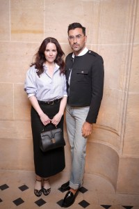 Emily Hampshire and Dan Levy at the Celine Spring 2026 Ready-to-Wear show